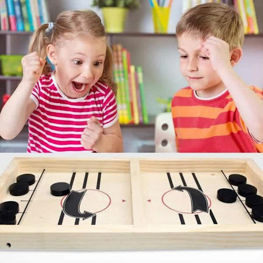 Sling Puck Game, Wooden Hockey Game, Fast Action Soccer Table Game.