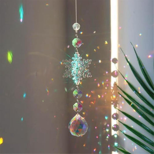 Crystal Sun Catcher Prism Ball Hanging Indoor Window Rainbow Snowflake Ornament