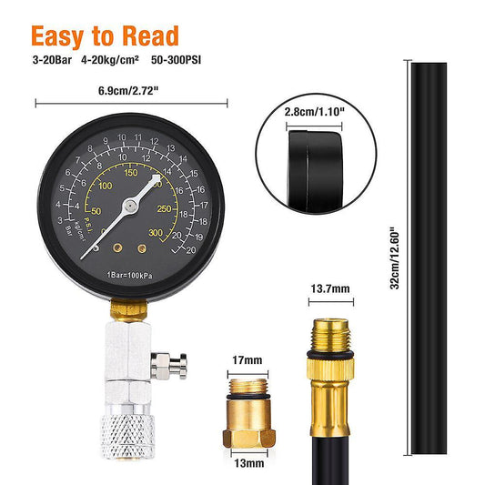 Universal Engine Compression Tester Professional Cylinder Compression Meter for Motorcycle.
