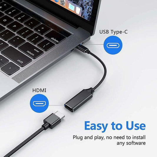 4K HDMI to USB C Adapter with Audio Video Output MacBook iPad Pro Samsung Huawei Compatible with Mate 20 Black.