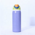 Insulated Stainless Steel Water Bottle with Straw,Purple color blocking & 24 oz, BPA-Free, for Travel, Sports, Outdoors