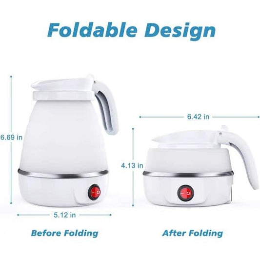Foldable Electric Travel Kettle with Detachable Cord Silicone Collapsible Kettle.