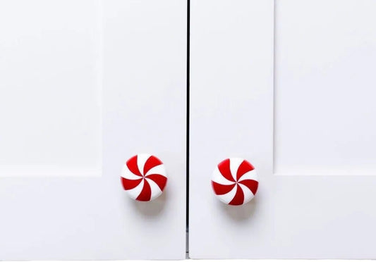 JOASIS 20 Pack Christmas Silicone red White Candy Cabinet knob Covers for a Variety of Kitchen, Living Room, and Bedroom Cabinet knobs