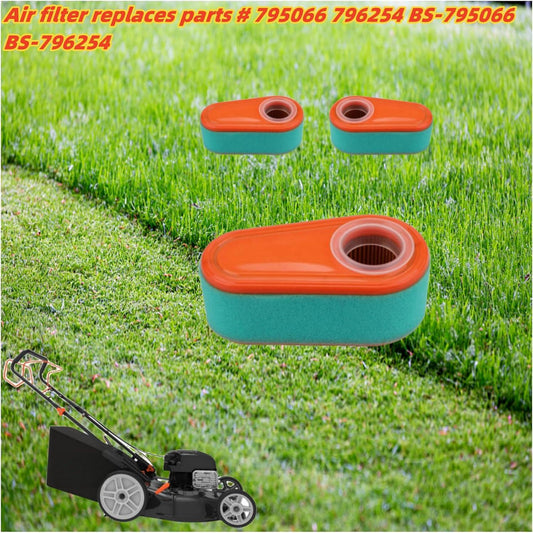 (3-pk) 795066 Air Filter Replaces For Briggs & Stratton 7.75 8.0 8.50 And 8.75 HP With 796254 Pre Filter Compatible With 775 775EX 800 800E 825E 850 850E 875EX 950E Series Engine Lawn Mower.