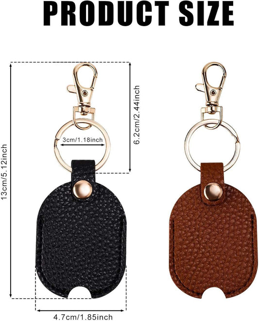 2pcs Leather Car Key Sleeve for Broken Car Key, Vintage Broken Car Key Loop Holder Replacement Pu Leather Keychain Protector with Iron Key Ring Auto Key Cover for Men and Women.