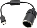 USB C Male to 12V Car Cigarette Lighter Socket Female Converter Cable 1 Ft,USB C to Cigarette Lighter Adapter for Dash Cam, GPS.