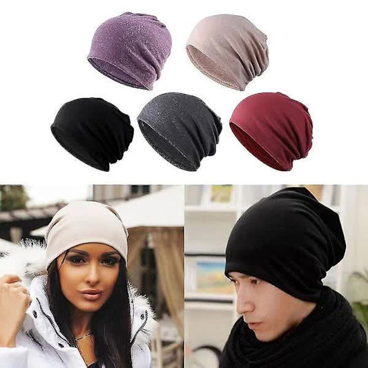 Chemo Hats Slouchy Baggy Beanie 5-Pack Khaki Black Grey Burgundy Purple