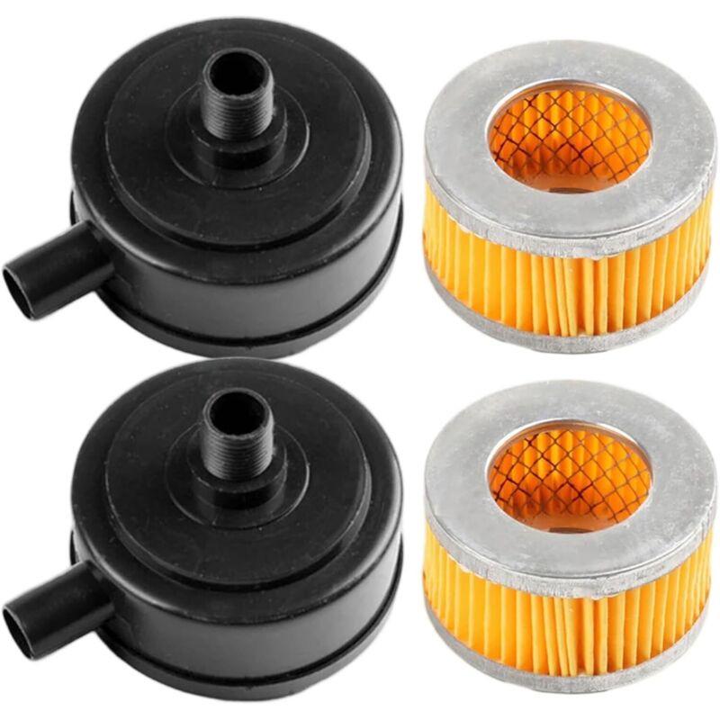 20mm Thread Air Compressor Intake Filter Muffler with Plastic Cover 2pcs for Pneumatic Tools.