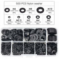 Black Plastic Lock Washers Fasteners Self-Locking Washer Assortment 500pcs M2.5 M3 M4 M5 M6 M8 M10.