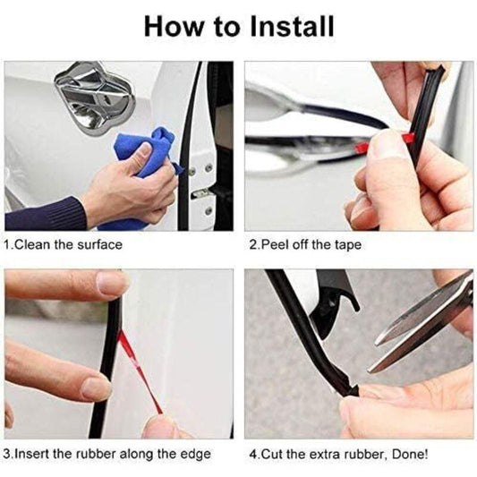 Car Door Edge Protector Rubber Strip Anti-Scratch, 5M Car Door Protector Compatible with Most Vehicles.