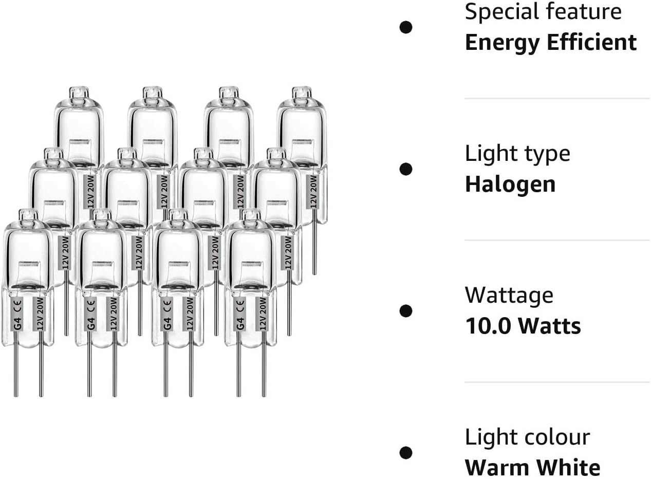 G4 halogen lamps 20W 12V - Warm white - 20 Pack 20pcs 20W 20pcs