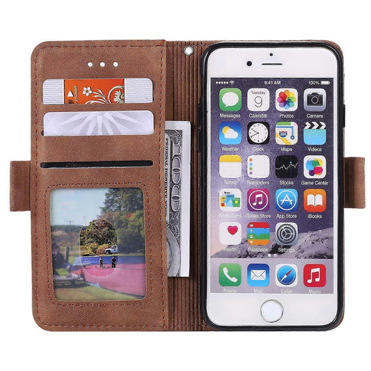iPhone 16e Case with RFID Blocking Wallet and Stand, Leather Phone Case, Multicolor Green.
