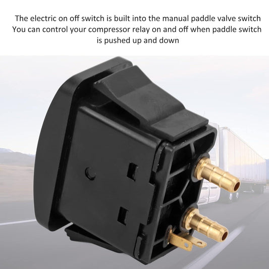 Air Spring Activation Switch Electric Cab Seat Valve Switch Paddle Type Push to Snap Tab ON Off ON Compressor Accessory Air Ride Suspension Control Switch.