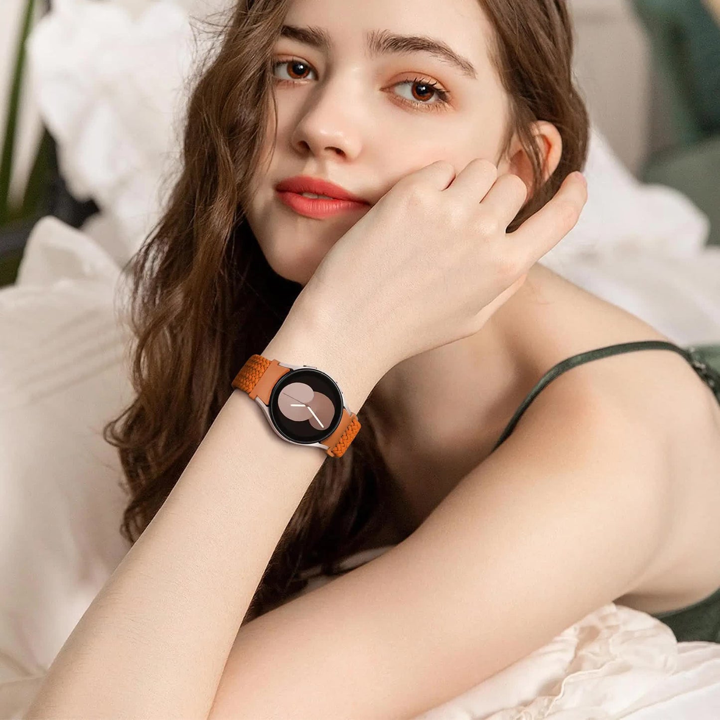 Compatible withSamsung Galaxy Watch 6 5 4 Classic Pro Magnetic Braided Strap 40mm 43mm 44mm 45mm 47mm Space Gray Band