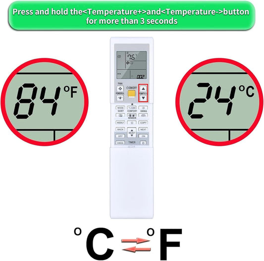 Replacement for DAIKIN AC Air Conditioner Remote Control, Compatible with ARC452A9 ARC452A10 ARC452A19 ARC452A20 ARC452A21 ARC452A23 ARC466A36.