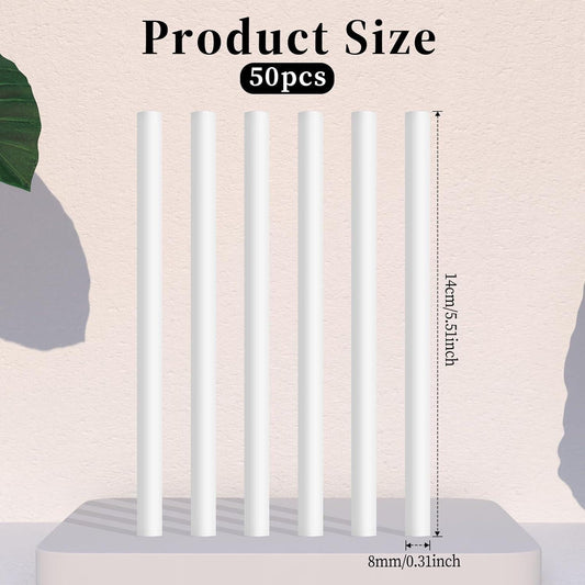 50 Pcs Humidifier Sticks Diffuser Cotton Filter Sticks Plug in Refills 5.35 X 0.3 Inch Mini Humidifier Wick Stick Replacement for Cool Mist Portable Diffuser.