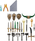Medieval Weapon Pack Military Weapon Medieval Swords Sabers Bricks, Military Soldier Weapons Accessories Pack Kits, DIY Assembly Building Blocks - 21 Pieces.