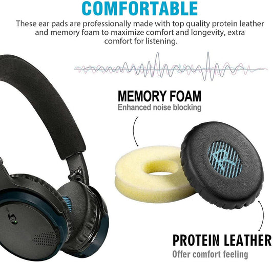 Replacement Ear Pads for Bose Sound True & SoundLink Wireless Headphones Memory Foam On-Ear Headphone Earpads Cushions for Bose OE2 OE2i.