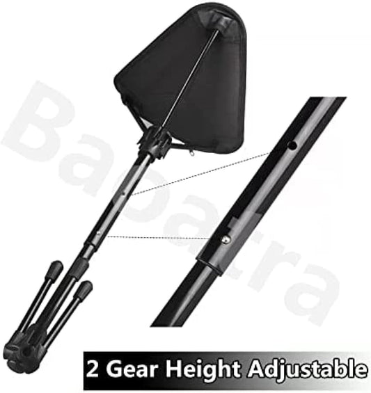 Portable Telescopic Stool - Lightweight Folding Chair for Camping & Fishing - Height Adjustable, Single Leg Tripod Seat - Foldable & Compact Design.