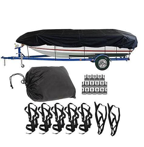 17-19FTï¼600cm*310cm Boat Cover Trailerable Marine Grade 210D grey.