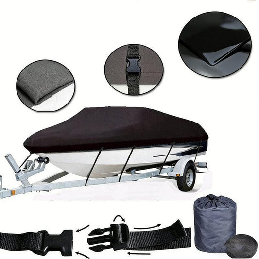 14-16ft Boat Cover Trailerable Marine Grade 600D Black.