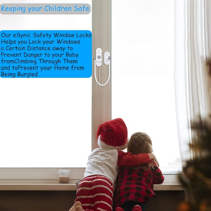 Window Locks - 4-pack window locks, window stops, child-proof window locks, door locks - White.