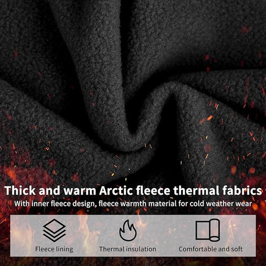 Hooded Scarf - Drawstring Scarf - Windproof Face Mask - Warm Face Mask - Scarf - Black - Motorcycle Neck Warmer - Suitable for winter activities such as skiing, running, cycling, motorcycling, picnicking and mountaineering..