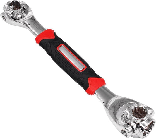 52-in-1 Socket Wrench - Adjustable Wrench - Universal Stainless Steel Wrench - Multifunctional Wrench - With 360 Degree Rotating Head - Suitable for Home, Bicycle and Car Repairs.