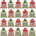 Christmas linen gift bags - 24 pieces - 10x14cm - Christmas decoration for indoors - Reusable - Christmas candy bags with drawstring - Suitable for gift bags for children's parties during the Christmas holidays