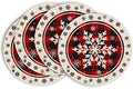 Placemats - Set of 4 - Round snowflake placemats - Round Christmas placemats - Restaurant decoration placemats
