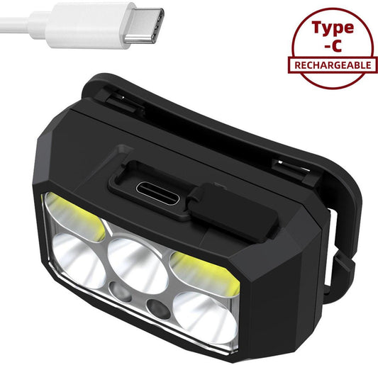 Headlamp LED Rechargeable - Headlight - 2-Pack LED Headlamp - Rechargeable - Ultralight, High Brightness - Waterproof Headlamp Flashlight, Suitable for Hiking, Camping, Running, Fishing and Hunting.