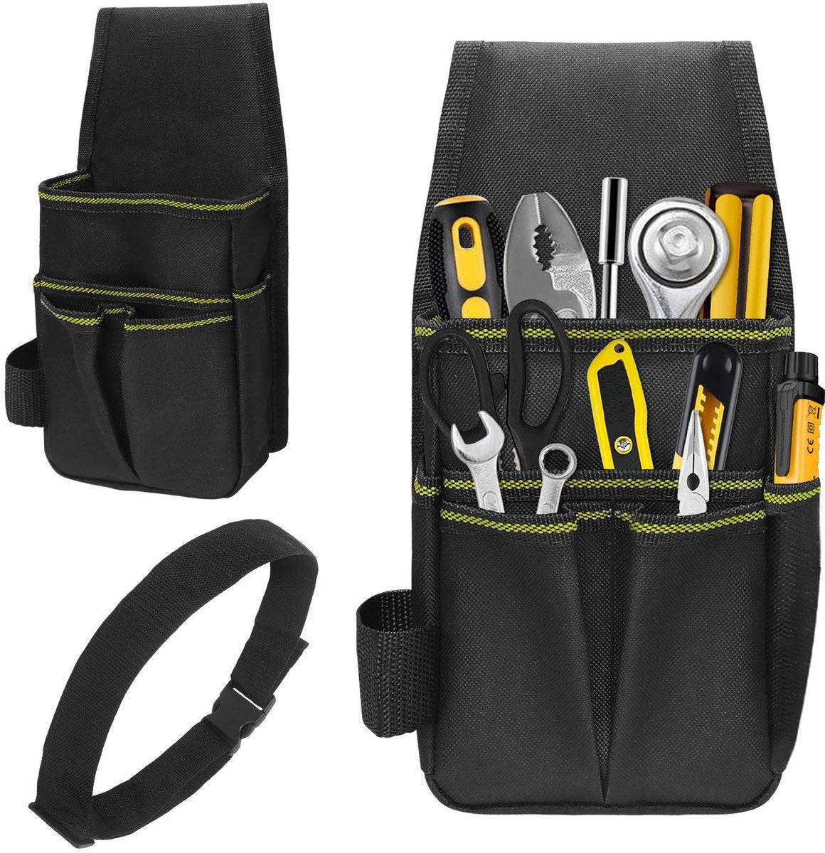 Tool Bag - Hardware Tool Bag - Hardware Storage Bag - Waist Bag - Small Oxford Canvas Tool Bag - with Adjustable Nylon Waist Strap, Suitable for Electricians, Carpenters, and Repair Technicians..