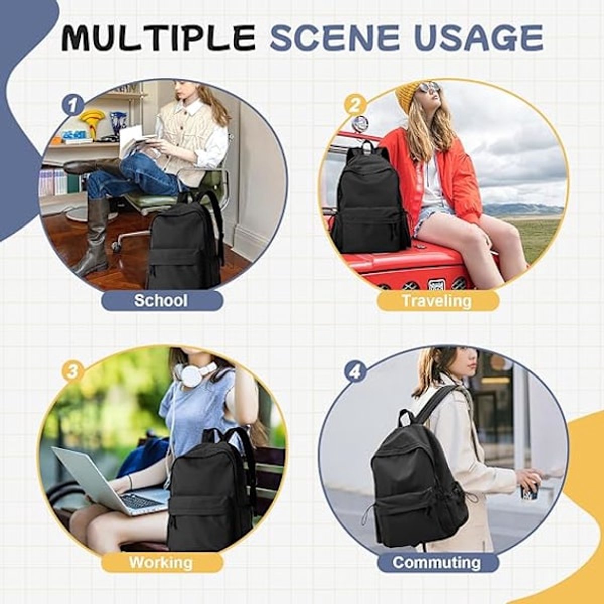 Backpacks - Casual Backpacks - Laptop Backpacks - Lightweight Waterproof Backpacks - Work Backpacks for Men and Women