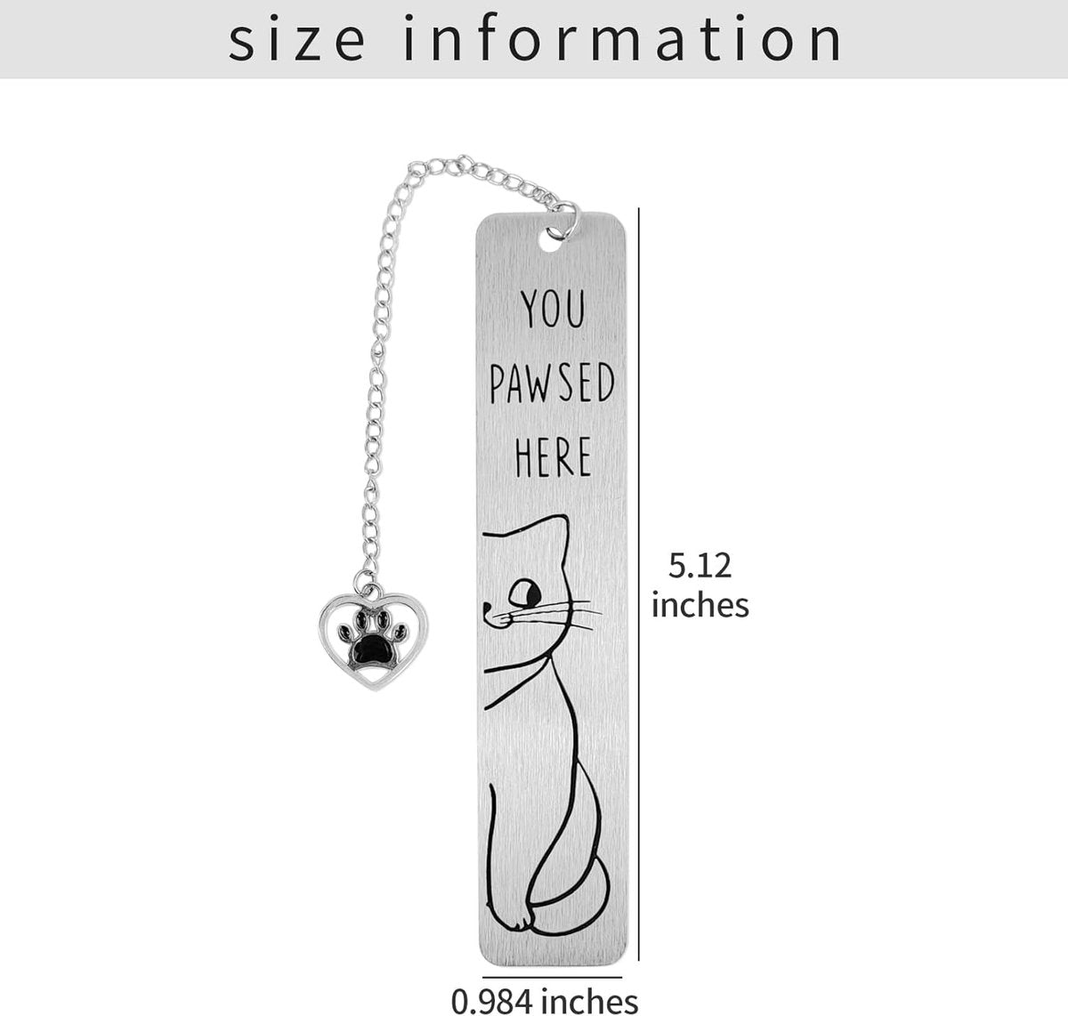 Bookmarks - Set of 2 - Cat Bookmarks - Cute Bookmarks - Bookmark Gifts for Book Lovers - Reading Bookmarks - Gifts for Boys, Girls, Kids & Friends - Cool School Supplies & Reading Gift - Stainless Steel.