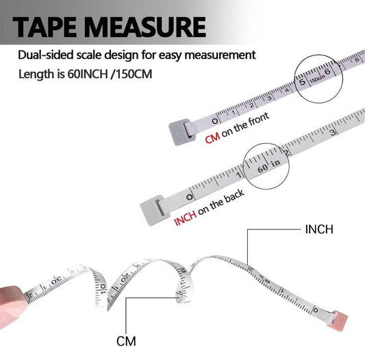 Measuring Tape - 3-Pack - Extendable Measuring Tape - Double-Sided Flexible Measuring Tape - Suitable for Measuring Body Sizes - 60 Inches (1.5 Meters) - Can Be Used for Sewing Fabrics, Making Clothes, Etc. (Macaron Blue, Pink, Green).