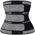 Women Sweat Reducer Training Belt - Sweatband - Waist Trainer - Slimming Belly Band - 3-Row Closure & Breathable Material - Extended Sizes (S to 6XL) - Gray,S