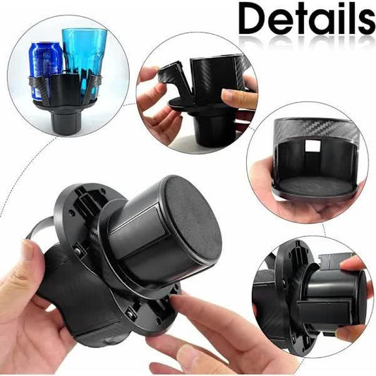 Two-in-one - Multifunctional - Car Cup Holder - Car Cup Holder - Extension Adapter - Rotatable and Adjustable Double Bottle Holder.