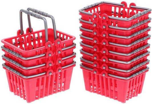 Children's shopping basket set 12-piece - small toys - shopping basket - model - children's play house - play ornaments.