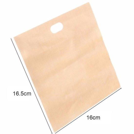 Toaster Bags - Pack of 10 - Reusable Toaster Bags - Heat Resistant Non-Stick Toaster Bags - For Baking Cheese and Snacks - 16.5 x 16 cm.
