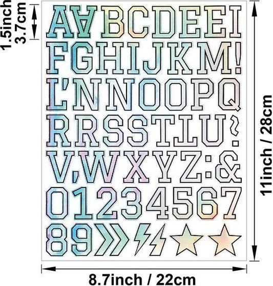 Letter stickers - 10-sheet vinyl letter stickers - 1.5-inch self-adhesive alphabet and number stickers - waterproof - suitable for mailboxes, windows, doors, cars, boats, house numbers (Style B).