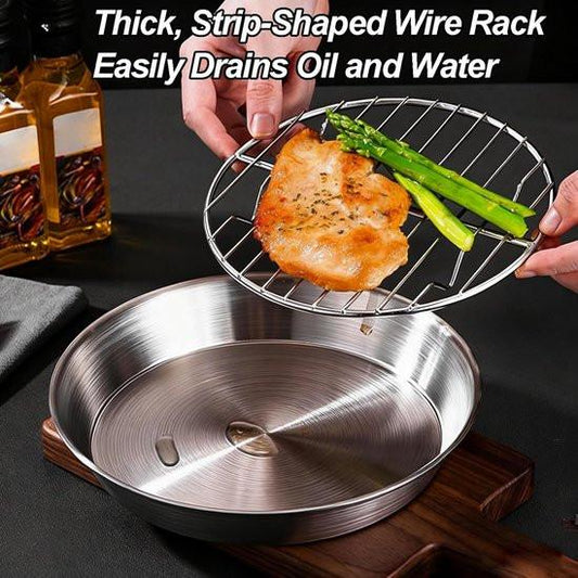 Baking tray for air fryer - Air fryer baking pan - Air fryer accessories - Baking tray with rack - Made of 304 stainless steel - 20 cm.