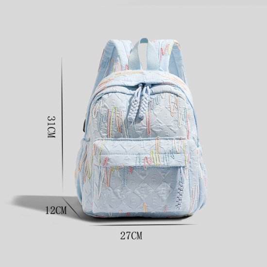 Backpack – Stylish and practical lightweight backpack – With two zippered compartments and adjustable shoulder strap – Fashionable design for girls, children and adults – White