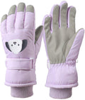 Gloves - Children's Gloves - Children's Ski Gloves - Touchscreen Gloves - Windproof - Warm - Suitable for children from 8 to 14 years in winter - Purple.