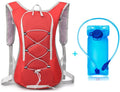 Backpack with 2L Water Bag - Running Vest - Adjustable Lightweight Cycling Backpack - Suitable for Hiking and Cycling(Red)