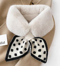 Warm scarf for autumn and winter - Soft and comfortable women's scarf with dotted pattern - Fashionable and versatile winter scarf for everyday use(White)