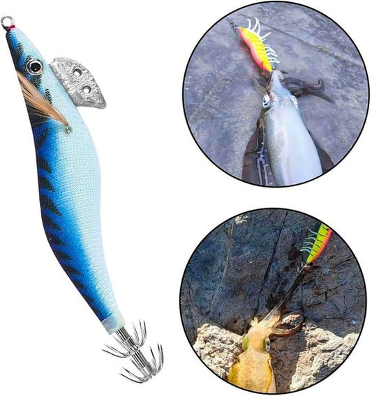 Shrimp Lure Box - 4-Pack - Glowing Shrimp Lure - Squid and Shrimp Lure - Night Fishing - Shrimp Lure - Fluorescent Artificial Fish Lure - Super Realistic.