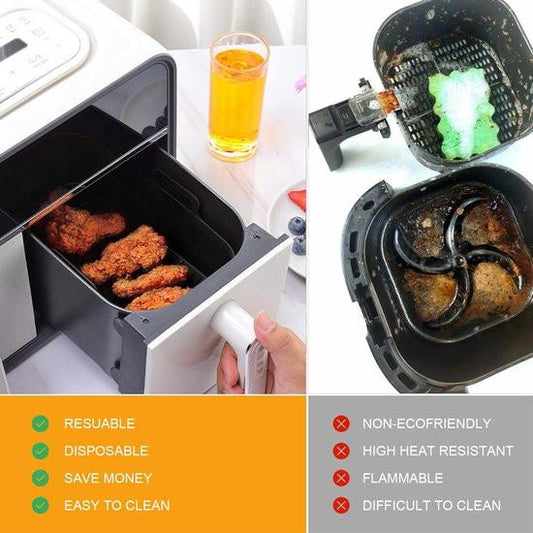 2-piece Airfryer accessory pads - Silicone Airfryer pads - Black - 19.5*16.5 cm.