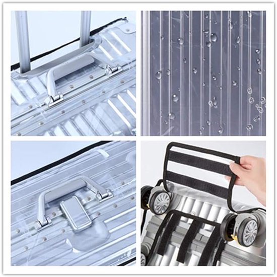 Luggage Cover - Transparent PVC Material - Waterproof and Scratch Resistant - Semi-transparent Luggage Cover - Suitable for Business Travel and Daily Use - 22