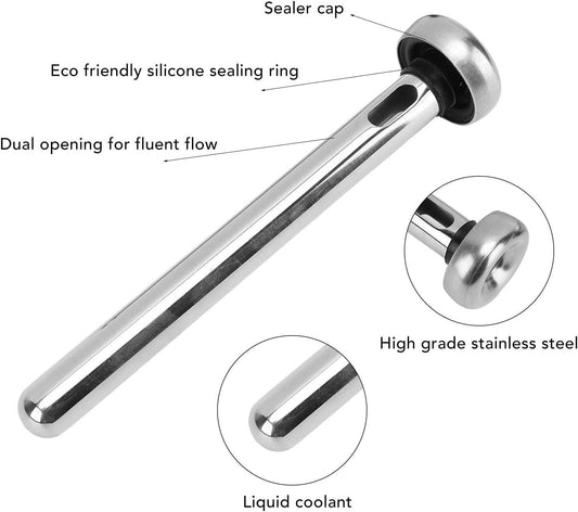 2 Pcs Beer Chiller Sticks Cooler Ice Wine Stick Accessories Stainless Steel Drink Cooling Stick for Alcohol Beverage Ale Cooler Fridge Wort.