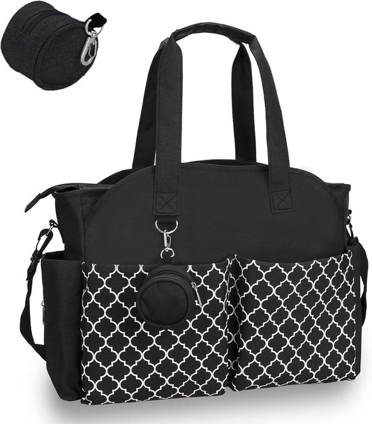 Baby Storage Bag - Multifunctional Diaper Bag with 13 Compartments - Including Special Pacifier Pocket - Large Capacity for All Baby Needs - Black.